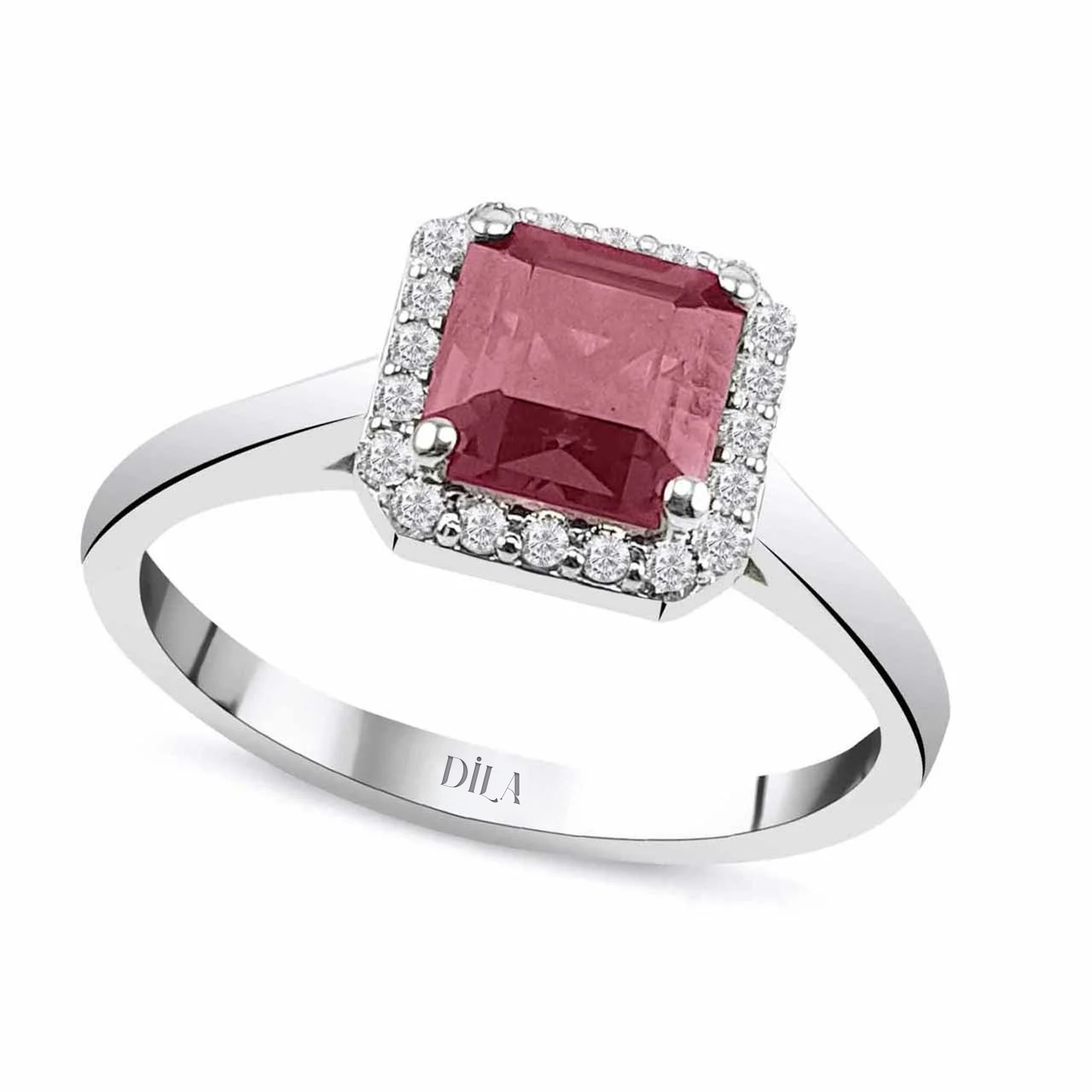 1,60 Karat Pırlantalı Rhodolite Crispy Yüzük F Renk