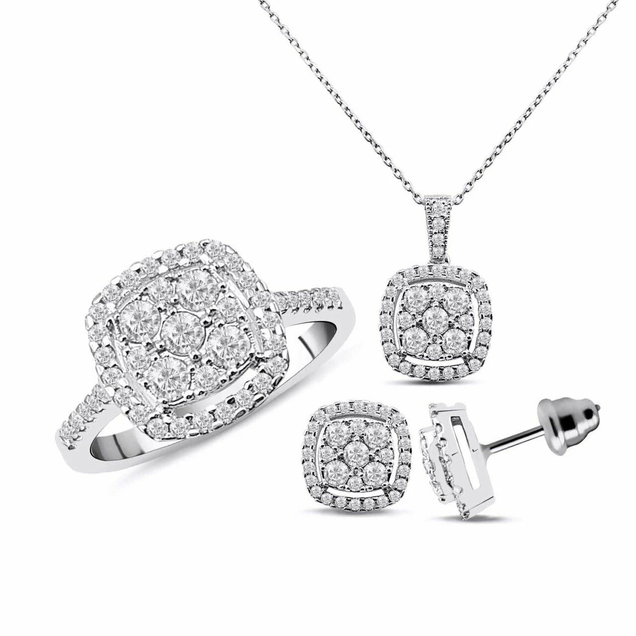 1.99 Karat Fantazi 3'lü Set F Renk 14K